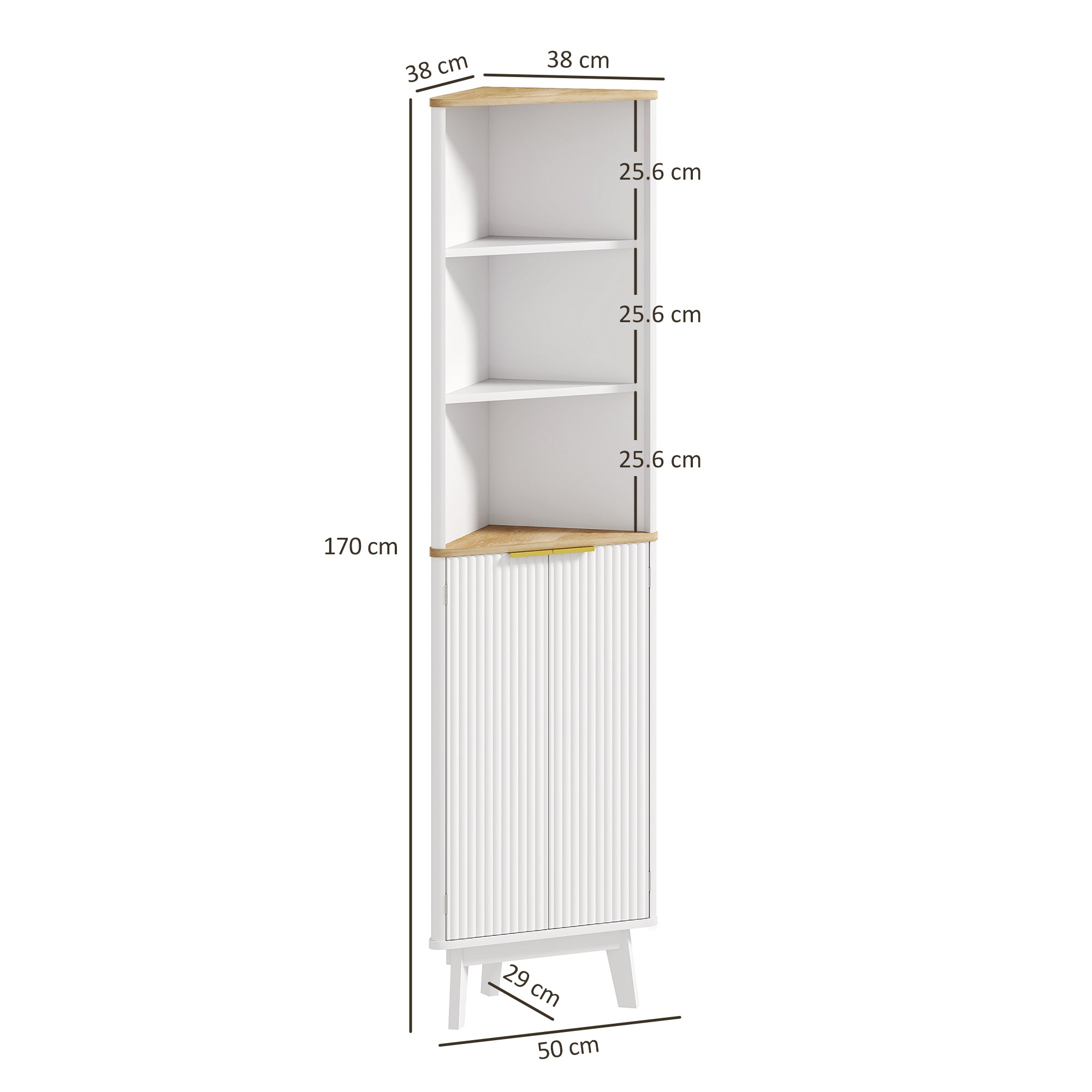 HOMCOM Tall Bathroom Storage Cabinet, Slim Bathroom Storage Unit with Doors and Adjustable Shelves, Freestanding Bathroom Cabinet with Curved Profile Design, White