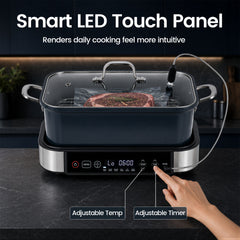 6.5L 6-in-1 Multi Cooker with Sous Vide & Steam Functions and Adjustable Timer Temp