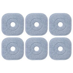 6 PCS Microfibre Mop Pads with Hook & Loop Fasteners Washable for Home Cleaning