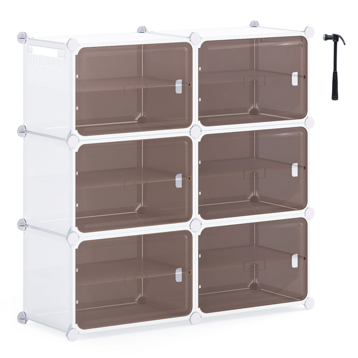 6 Tier Shoe Storage Cabinet with Removable Shelves