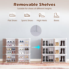 6 Tier Shoe Storage Cabinet with Removable Shelves