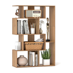 6-Cube Open-back Geometric Bookshelf with Anti-tip Kits filled with books and decorative items