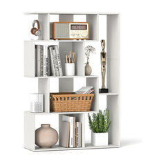 6-Cube Open-back Geometric Bookshelf with Anti-tip Kits in white, a modern shelving unit with open compartments