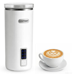 6-in-1 Electric Milk Steamer with Stainless Steel Interior Automatic Warm and Cold Foam Maker-White
