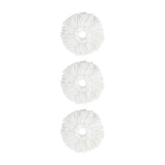 6 Packs Reusable Round/Rectangular Mop Pads Compatible with Sweeper Mops shown as three white round heads