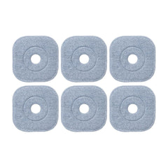 6 PCS Microfibre Mop Pads with Hook & Loop Fasteners Washable for Home Cleaning