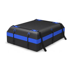 600L Waterproof Rooftop Cargo Carrier Bag Luggage Lock in navy blue with black straps