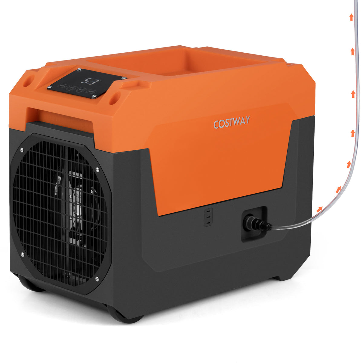 60L/Day Commercial Dehumidifier with Pump Portable Industrial Dehumidifier-Orange