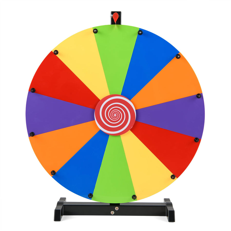 60cm Colorful Tabletop Prize Wheel with Stand Dry Erase Marker and Eraser for Carnival