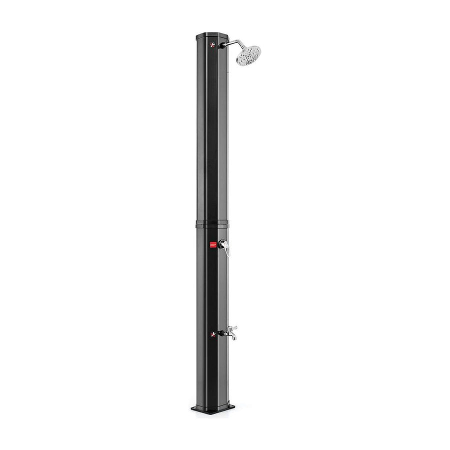 60L Solar Heated Outdoor Shower standing upright against a plain white background