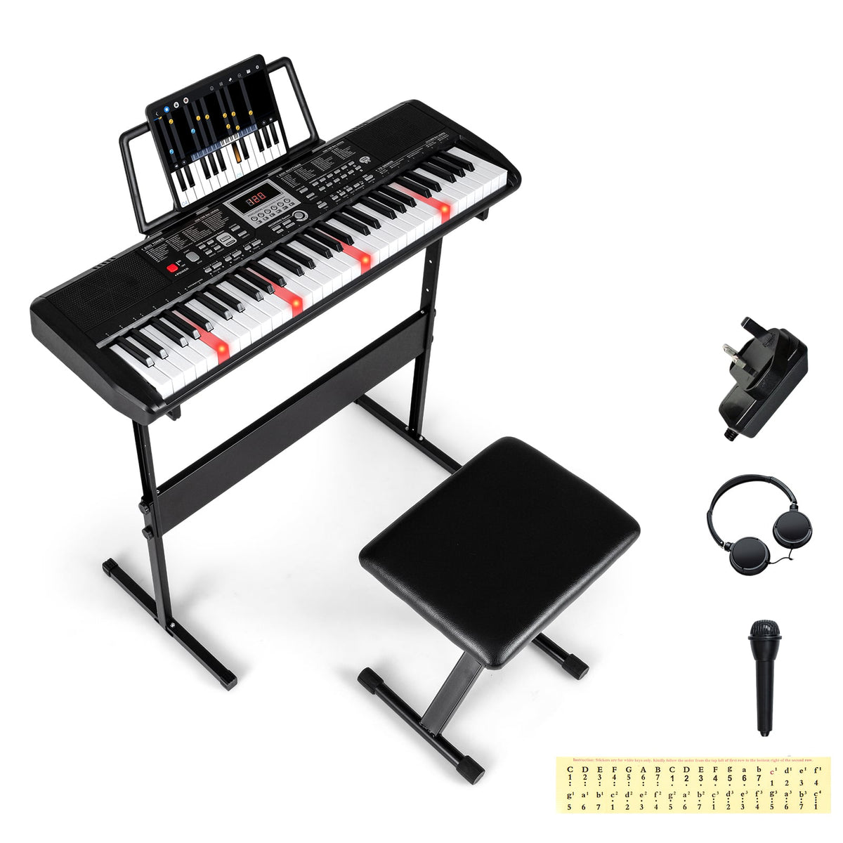 61 Keys Beginners Piano Keyboard in Black