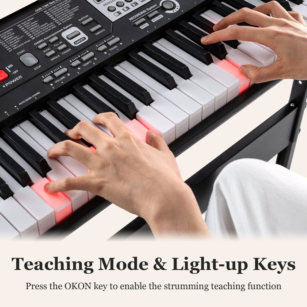61 Keys Beginners Piano Keyboard in Black, image 7