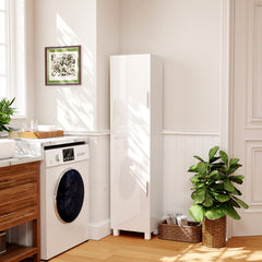 HOMCOM Tall Bathroom Cabinet, Freestanding Bathroom Cabinet with Adjustable Shelves and Double Doors - product image 2