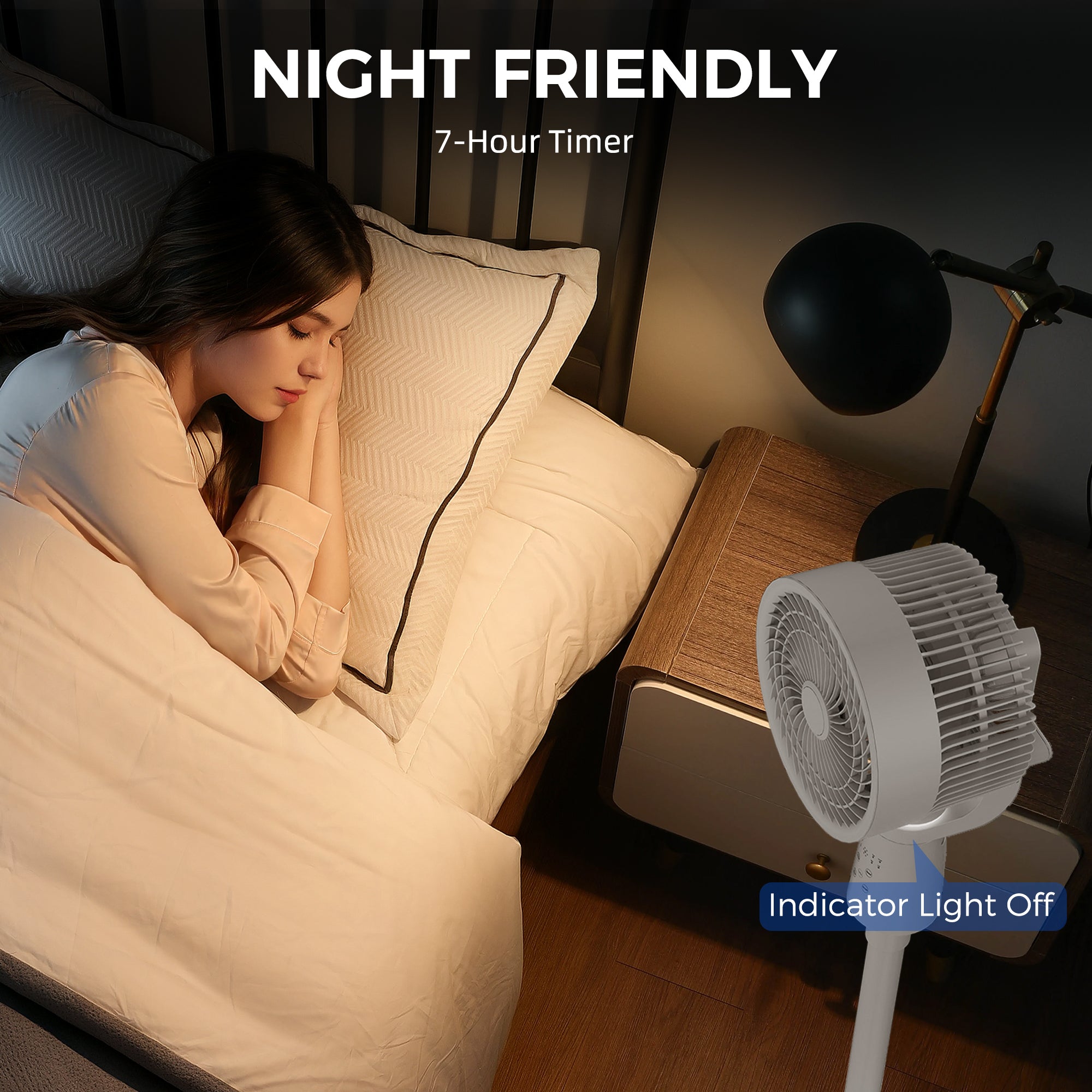 HOMCOM Pedestal Air Circulation Fan with Oscillating, Light Off, White