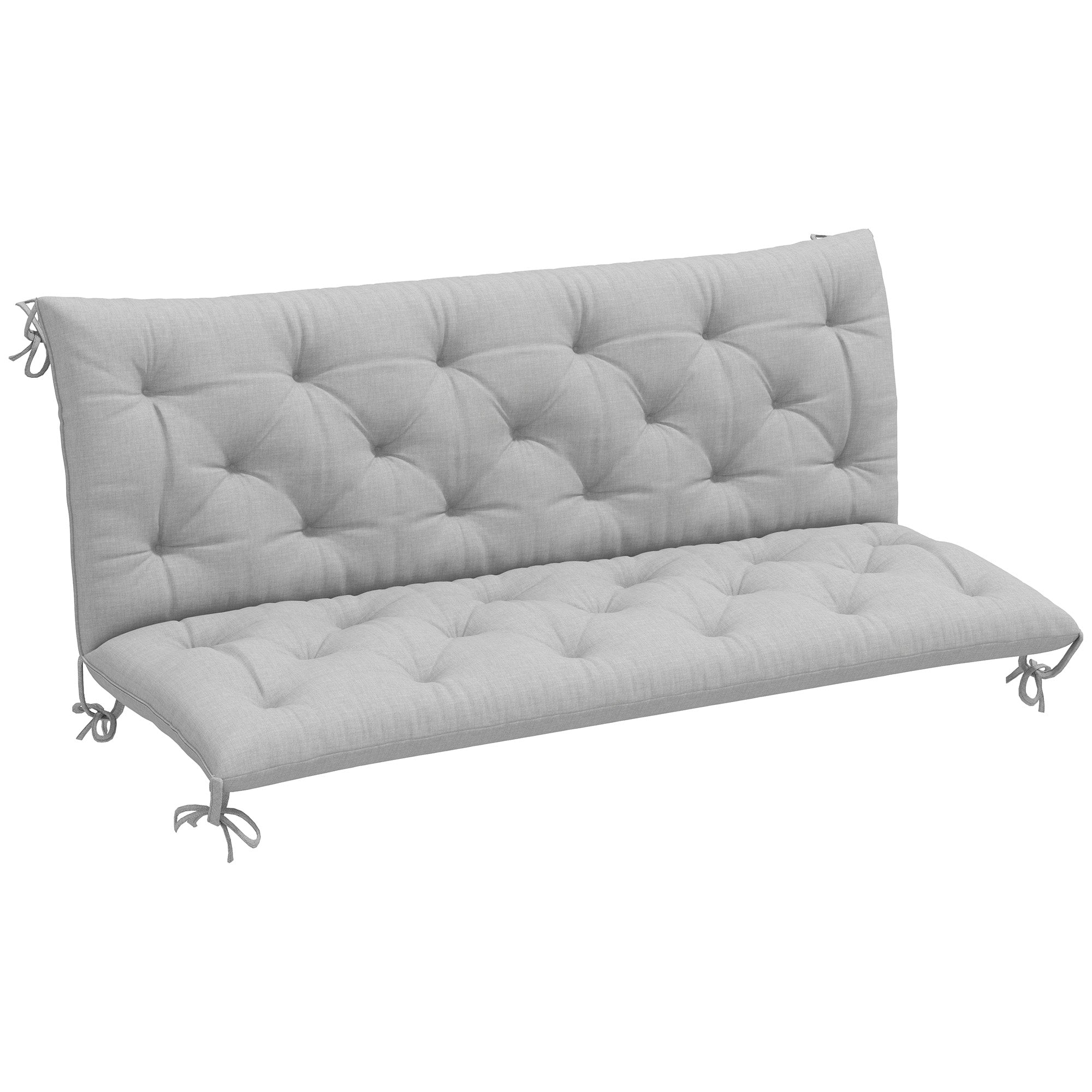 Outsunny Three-Seater Bench Cushion - Light Grey