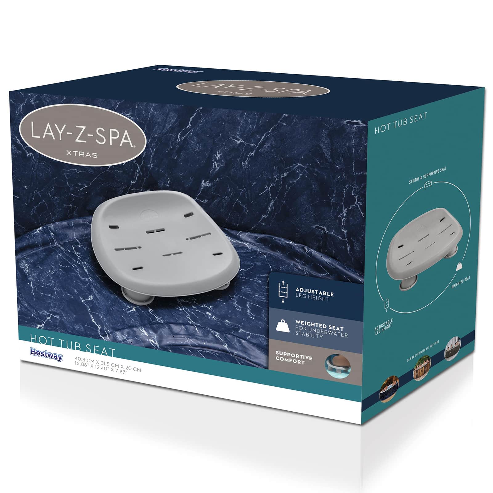 Bestway Spa Seat PP and Stainless Steel Grey 3