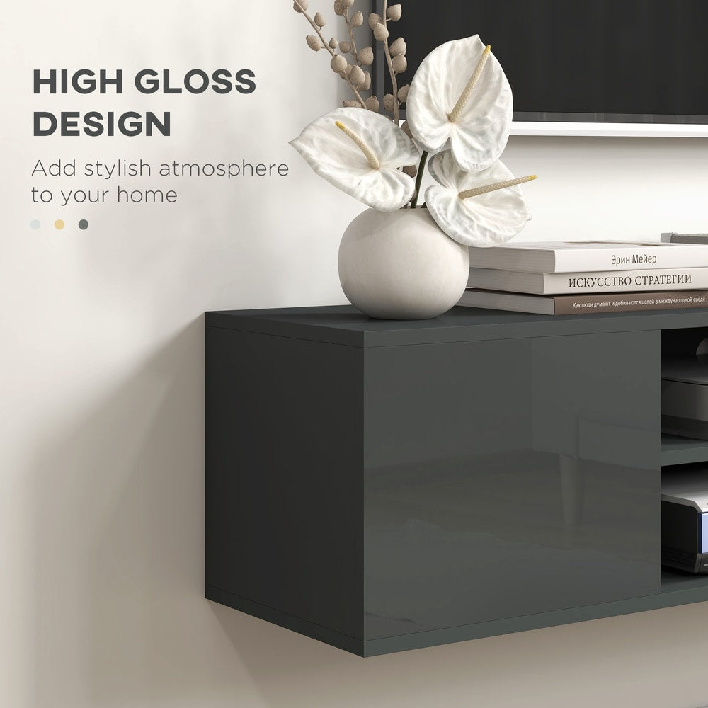 HOMCOM Floating TV Stand Cabinet in Grey, image 6