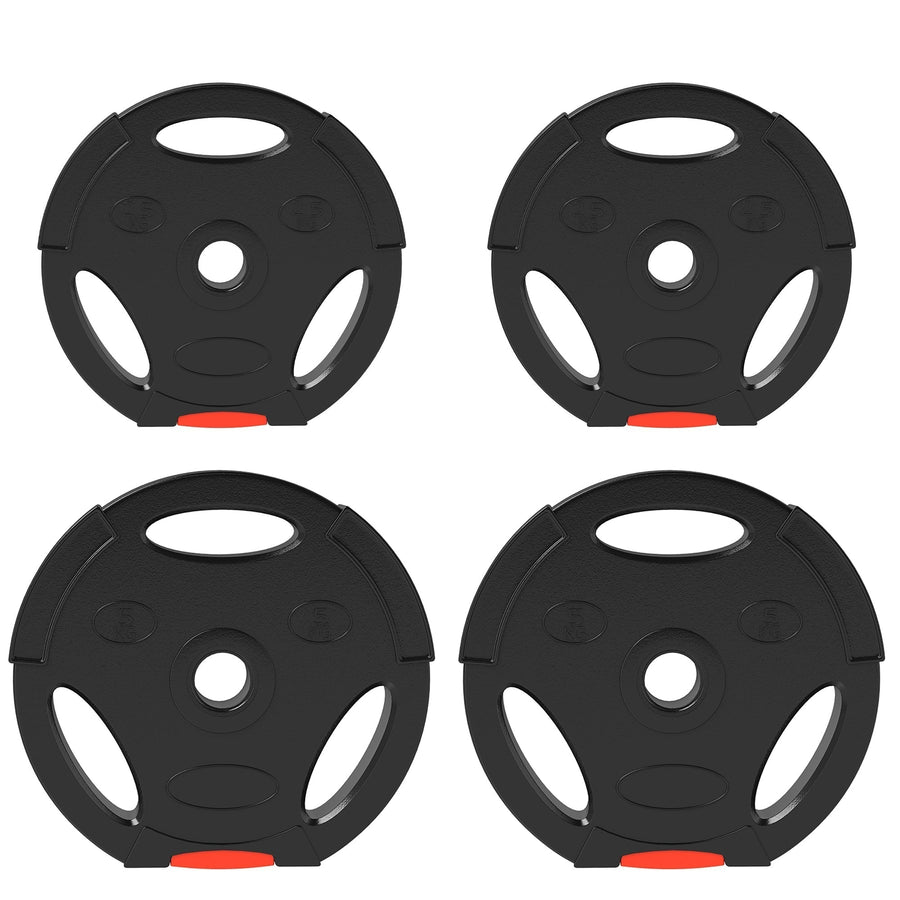 SPORTNOW Olympic Weight Plates Set, with Two 5kg and Two 2.5kg weights, Black
