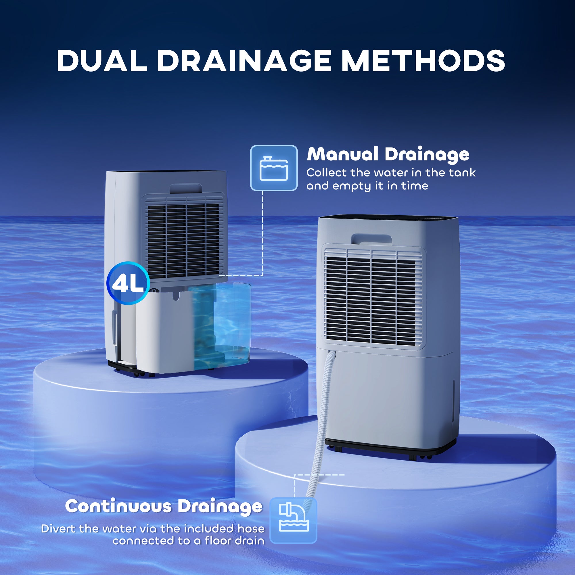 HOMCOM 20L/Day Portable Dehumidifier for Home, with LED Screen, Sleep Mode, 24H Timer, 4L Water Tank, Electric Air Dehumidifier for Damp Laundry Bedroom Basement