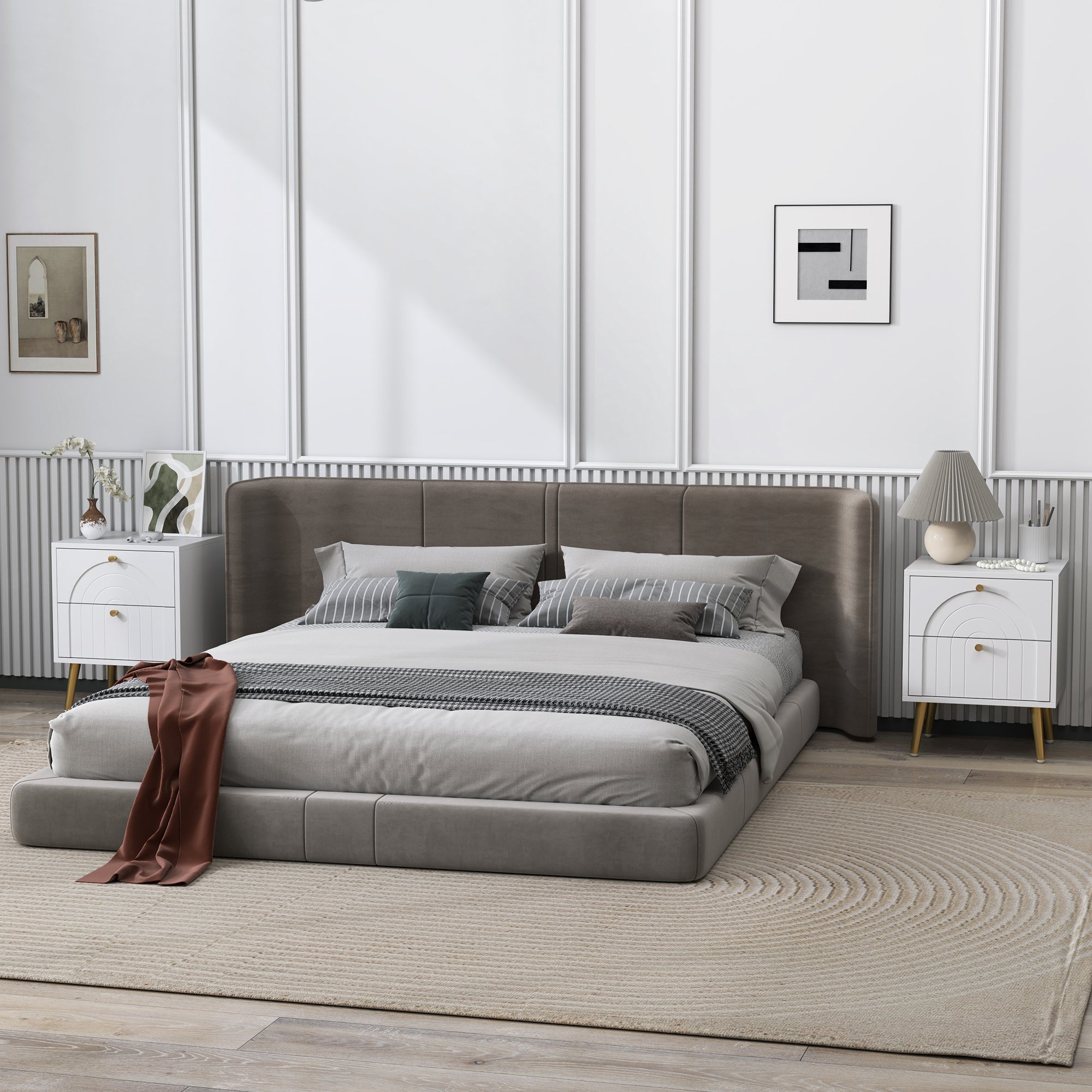 HOMCOM 2-Drawer Bedside Table Set of 2 - White