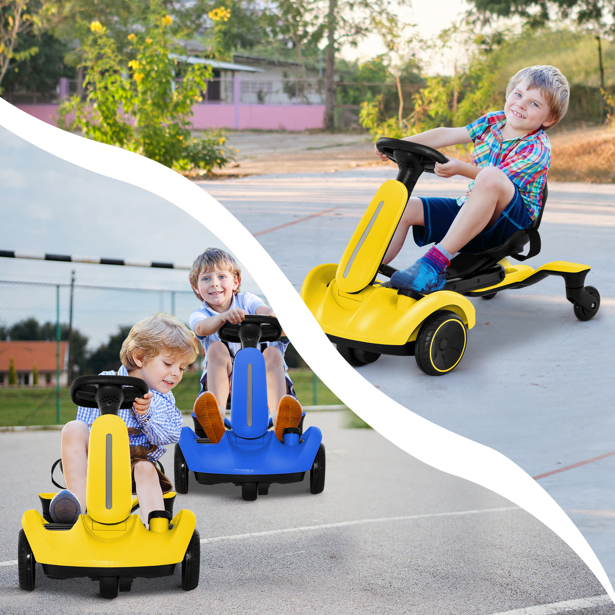 6V Electric Ride on Drift Car for Kids Aged 3-8 Years Old-Yellow
