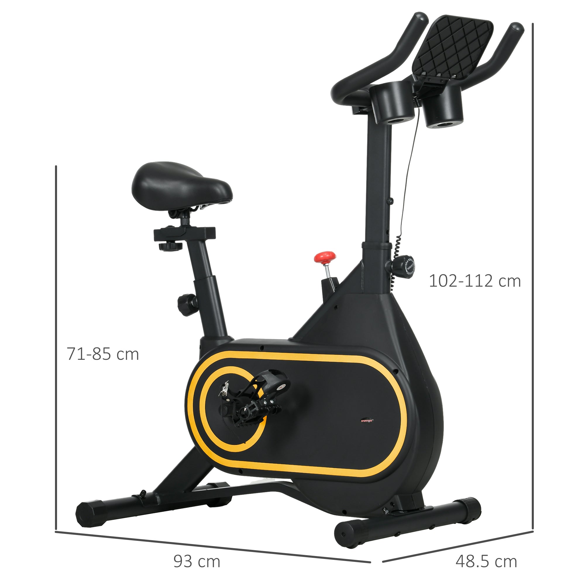 SPORTNOW Magnetic Indoor Cycling Bike, Exercise Bike with Silent Flywheel, LCD Display, Tablet Holder, Comfortable Seat