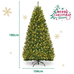 6 FT Pre-Lit Artificial Christmas Tree with 350 Warm White and Multicolored LED Lights