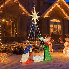 6 Feet Lighted Nativity Scene Holy Family Set, image 5