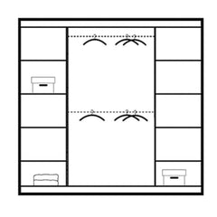 White Mirrored Folding Sliding Door Wardrobe 209cm – DUNHAM