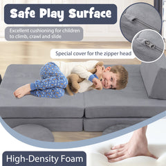 Toddler Creative Imaginative Furniture Play Set for Playroom Bedroom Living Room-Grey