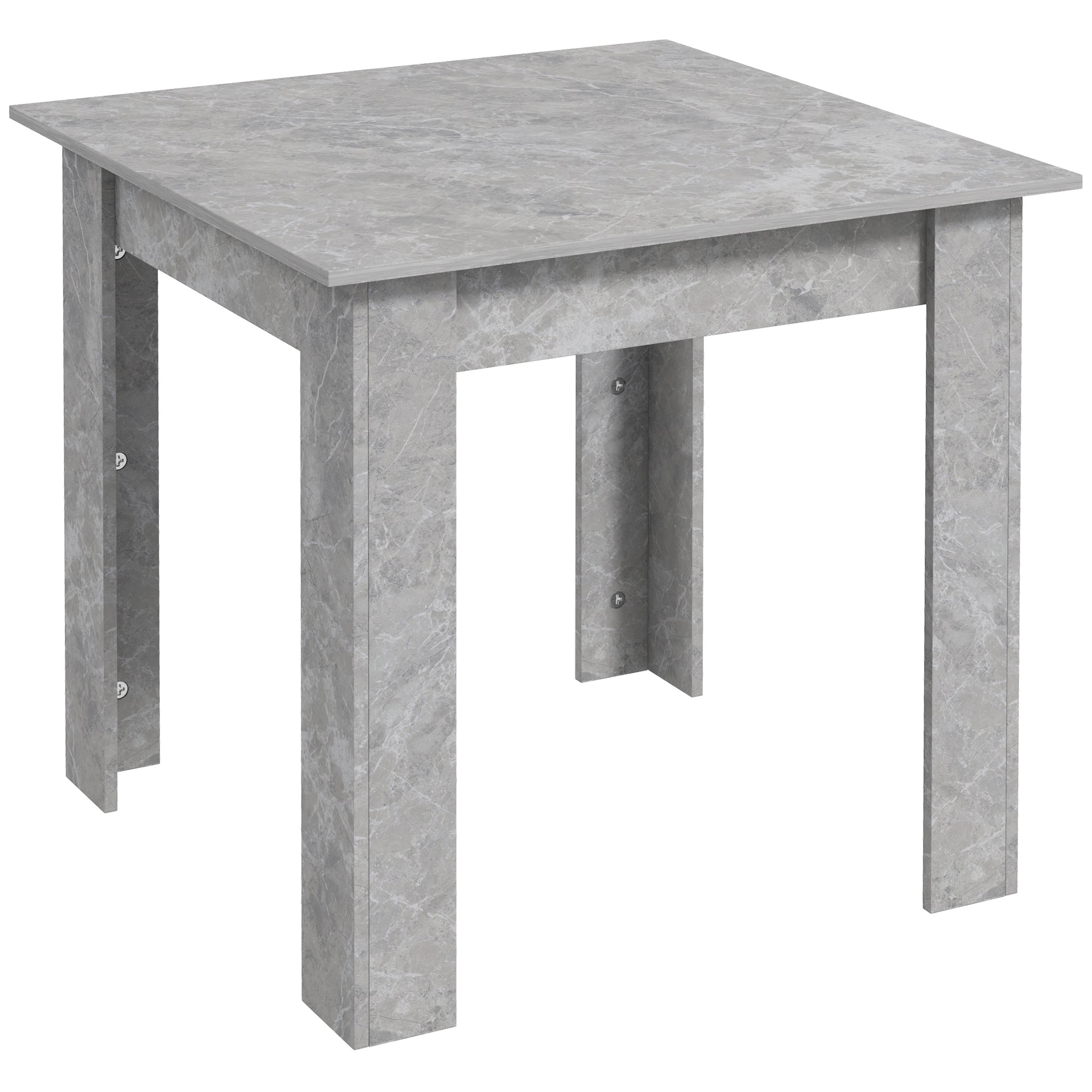 HOMCOM Square Dining Table, Modern Small Dining Table with Faux Cement Effect, Space Saving, Non-slip Foot Pads, Cement Grey