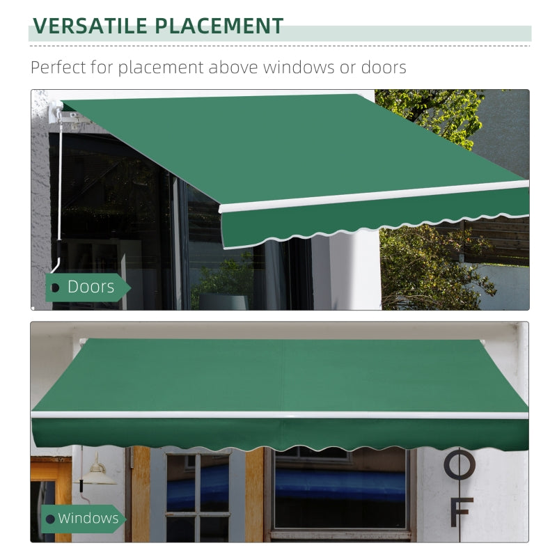 4x3m Retractable Manual Awning - Wine Red/Green