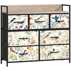 HOMCOM 7-Drawer Chest of Drawers - White