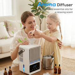 HOMCOM Portable Air Conditioner, 4-in-1 Mini Air Cooler with 3 Wind Speed, 2 Mist Mode, 7 Colour RGB Light, Black and White
