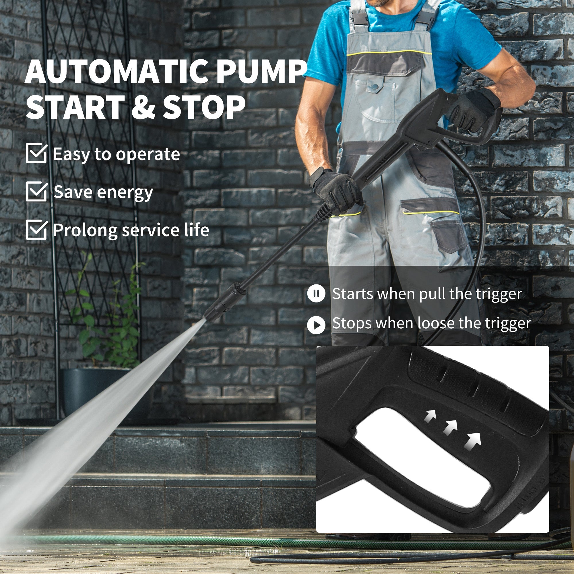 Outsunny 2200W High√Ç Pressure√Ç Washer, 170 Bar Pressure, 420 L/h Flow, Portable Electric Power Washer Jet Wash Cleaner with Adjustable Nozzle 6M Hose and Hose Reel for Home Patio Car Driveway