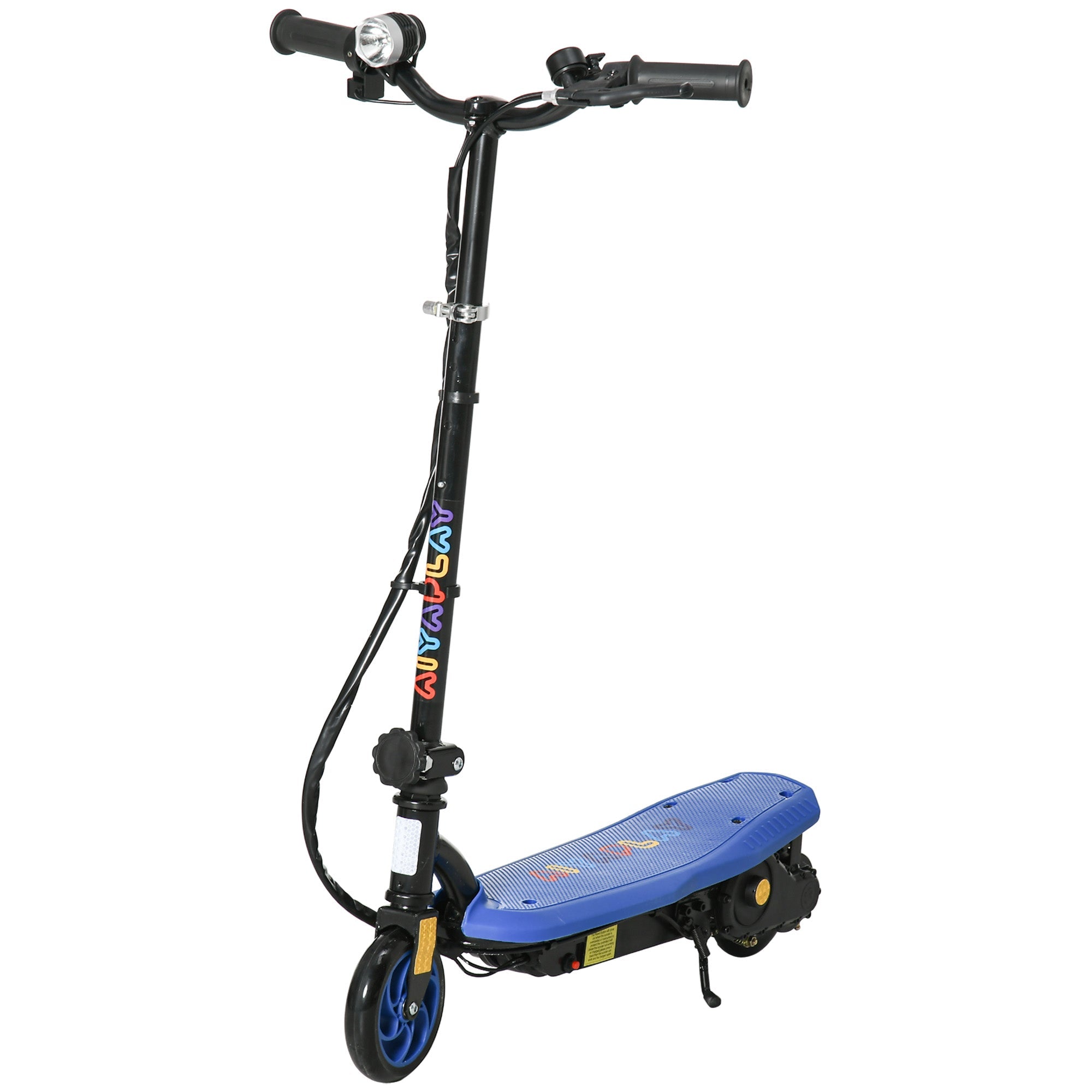 HOMCOM Foldable Electric Scooter, with LED Headlights, for Ages 7-14 Years, Blue