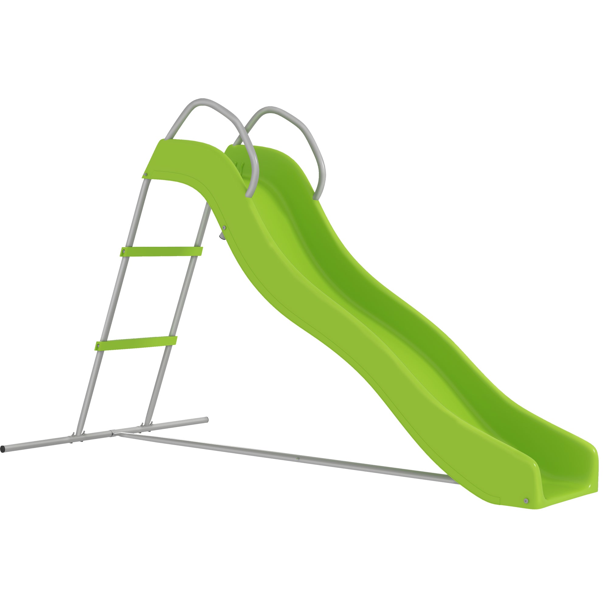 AIYAPLAY Freestanding Kids Slide with Climbing Ladder, Outdoor Playground Equipment for Ages 3-8 Years, Green