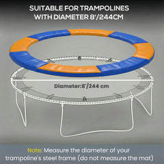 HOMCOM 8FT Trampoline Spring Cover, Plastic Trampoline Pad Replacement Safety Guard, Yellow and Blue