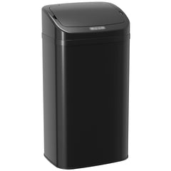 HOMCOM 48L Galvanised Steel Sensor Bin - Black