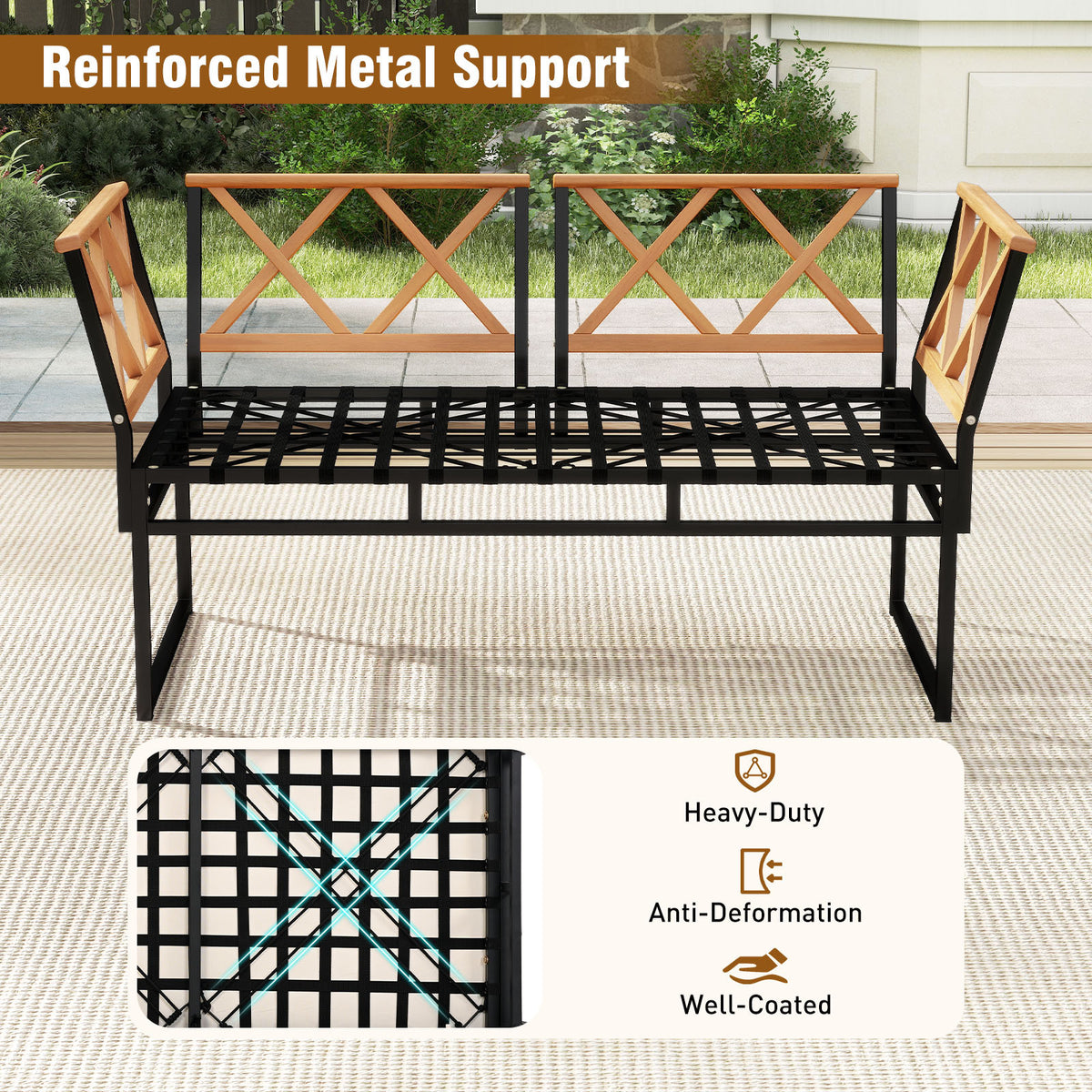 7 Piece Outdoor Conversation Set with Ottomans for Porch-Grey