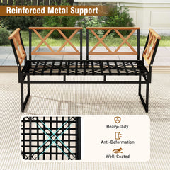 7 Piece Outdoor Conversation Set with Ottomans for Porch-Grey