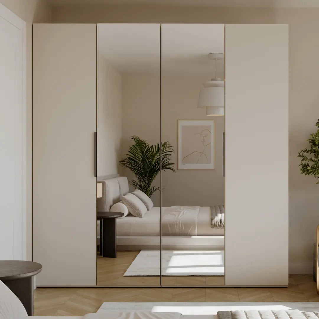 Lumo Hinged Door Wardrobe 100cm in Cashmere, image 13