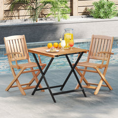 70CM Patio Folding Table with Slatted Tabletop for Backyard [Best Seller in the US]