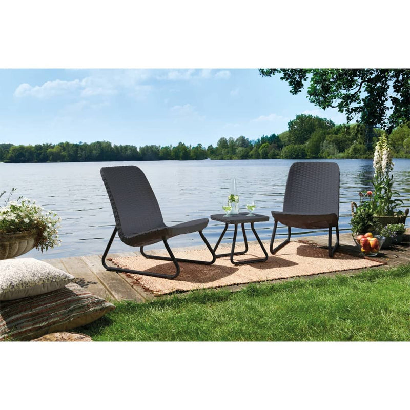 Keter Patio Furniture Set 3 Pieces Rio Graphite