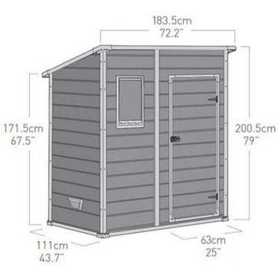 Keter Garden Shed Manor Pent 64 Grey