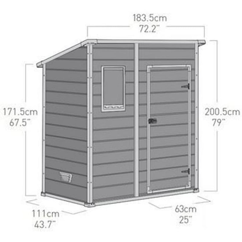 Keter Garden Shed Manor Pent 64 Grey