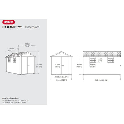 Keter Garden Shed Oakland 7511 Anthracite