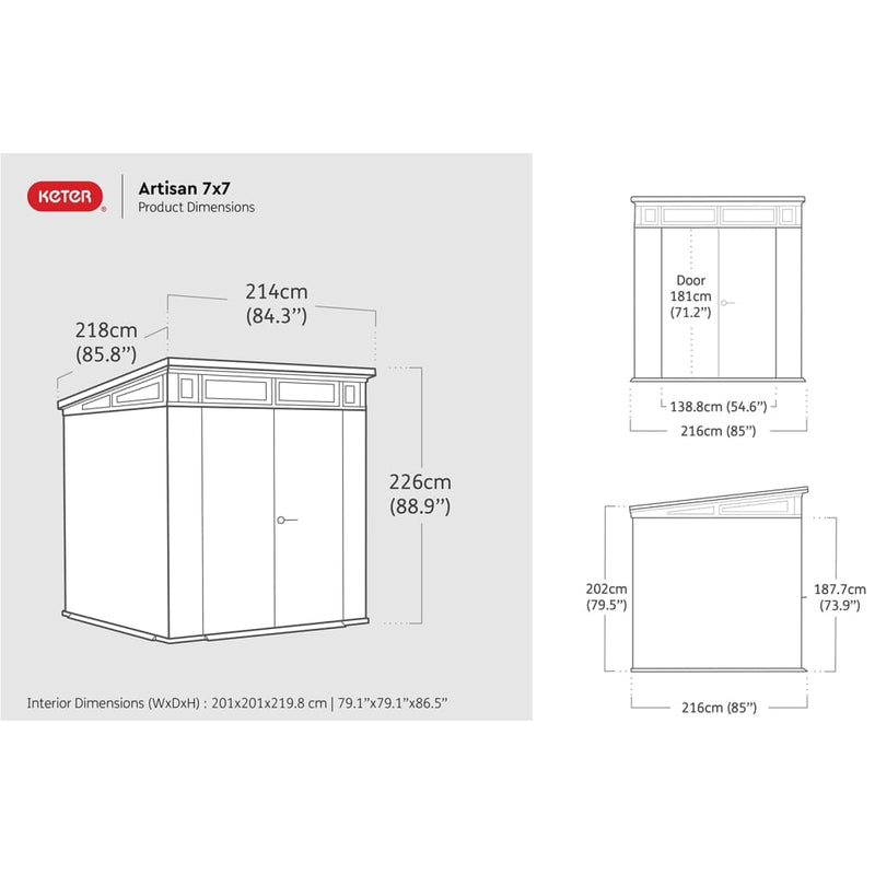 Keter Garden Storage Shed Artisan 77 214x218x226 cm 235572