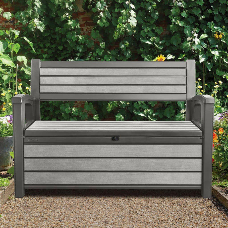 Keter 2-Seater Garden Bench with Storage Box Hudson 227 L Grey