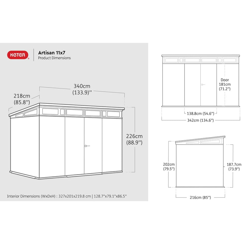 Keter Garden Shed Artisan 117 Brownish Grey